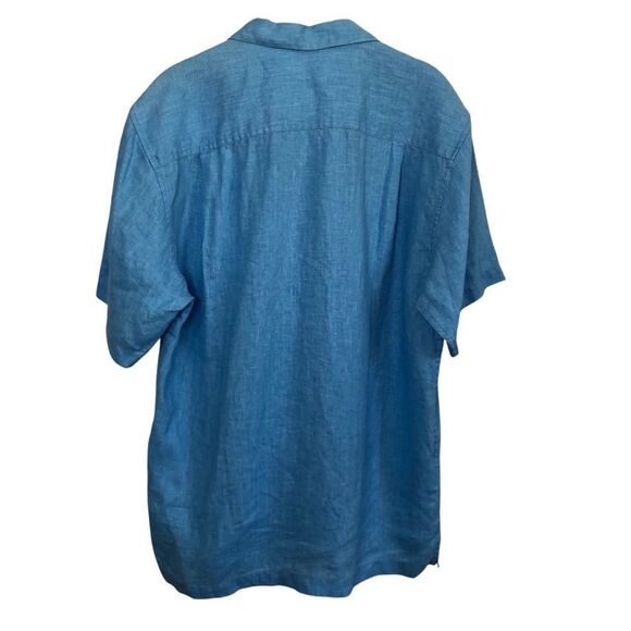 TOMMY BAHAMA SEA GLASS CAMP SHIRT IN BLUE YONDER Linen Men’s Size Small NWT - Picture 3 of 9